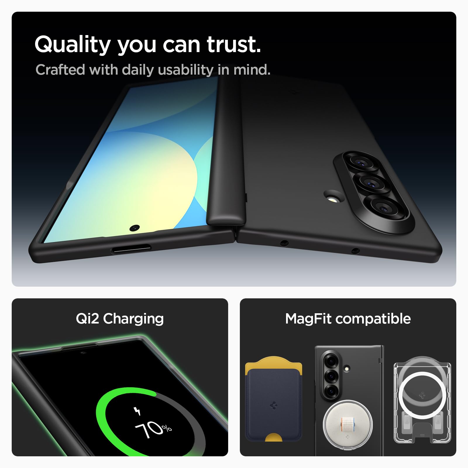 Foto 7 pulgar | Funda Spigen Airfit Pro Magfit Para Galaxy Z Fold 7  Color Negro - Venta Internacional.