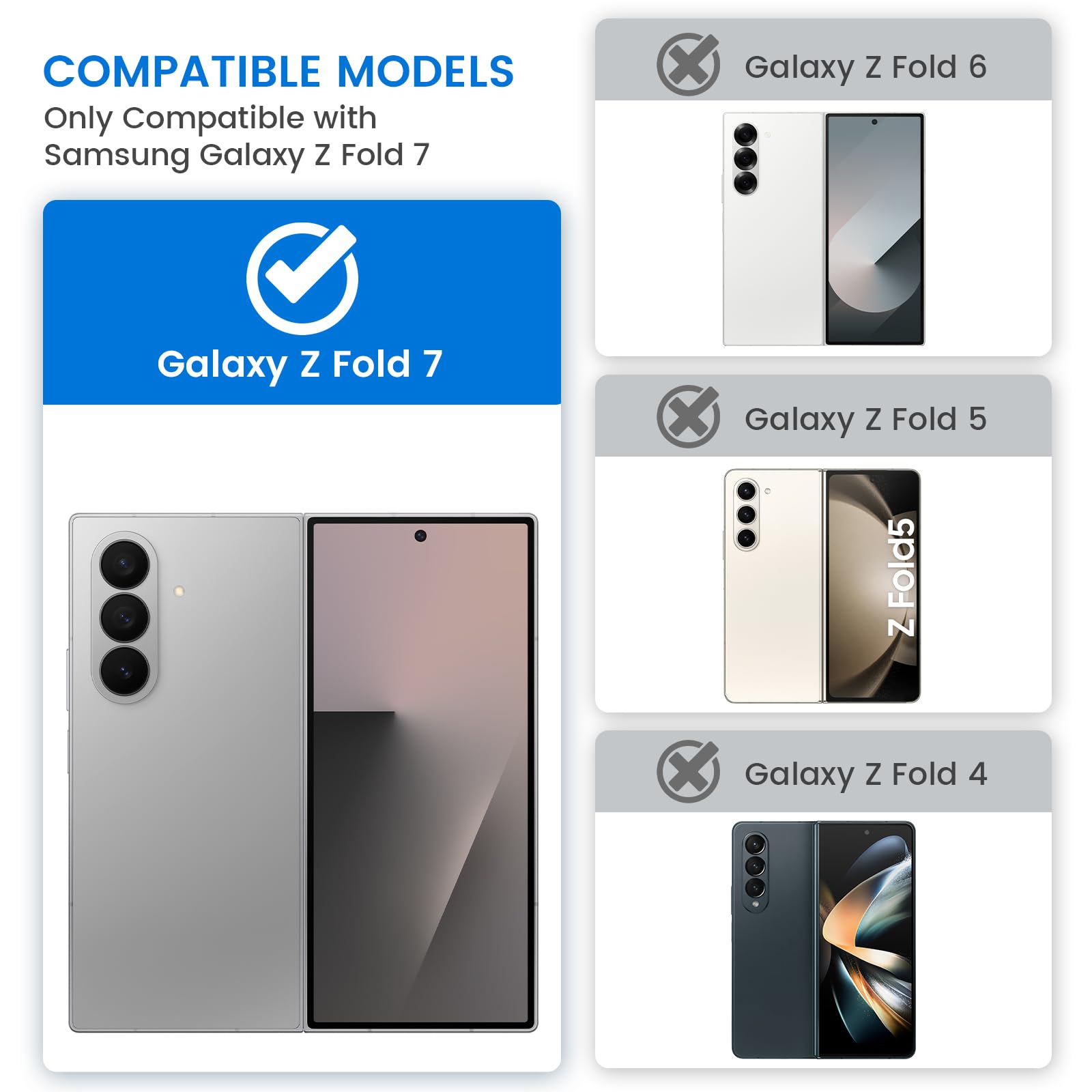 Foto 3 pulgar | Funda Vego Para Samsung Galaxy Z Fold 7 Con Protección De Bisagra  Color Azul - Venta Internacional.