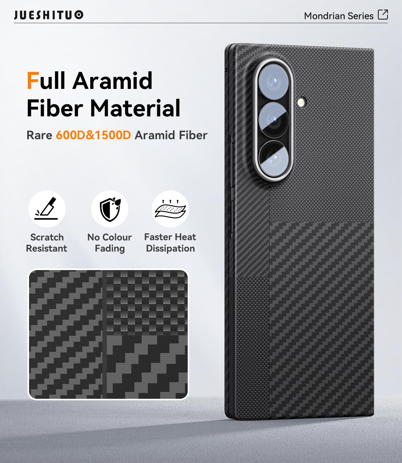 Foto 2 | Funda Jueshituo Para Samsung Galaxy Z Fold 7 Ultra Slim 600d Y 1500d De Fibra De Aramida - Venta Internacional.
