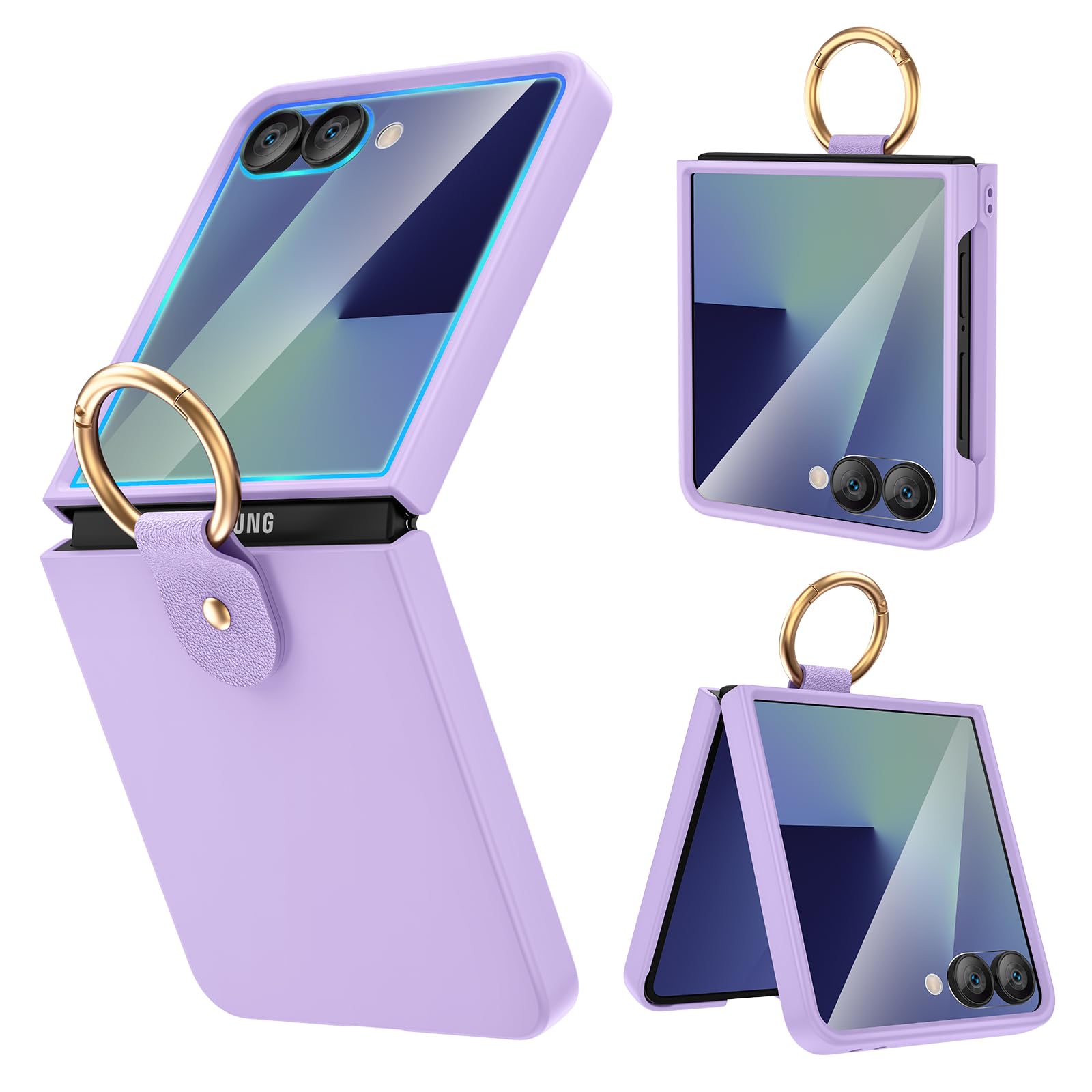 Foto 2 pulgar | Funda De Teléfono Ruky Para Samsung Galaxy Z Flip 7 Con Pantalla Morada - Venta Internacional.