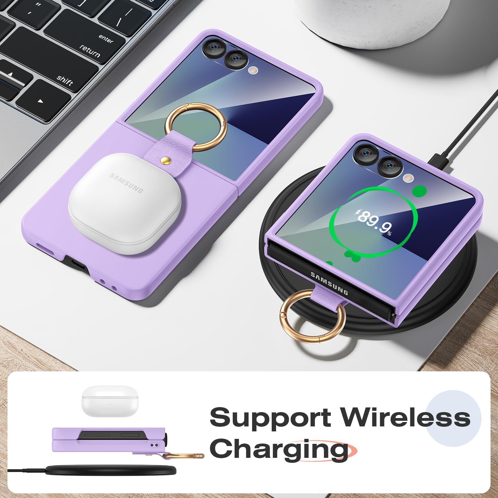 Foto 4 pulgar | Funda De Teléfono Ruky Para Samsung Galaxy Z Flip 7 Con Pantalla Morada - Venta Internacional.