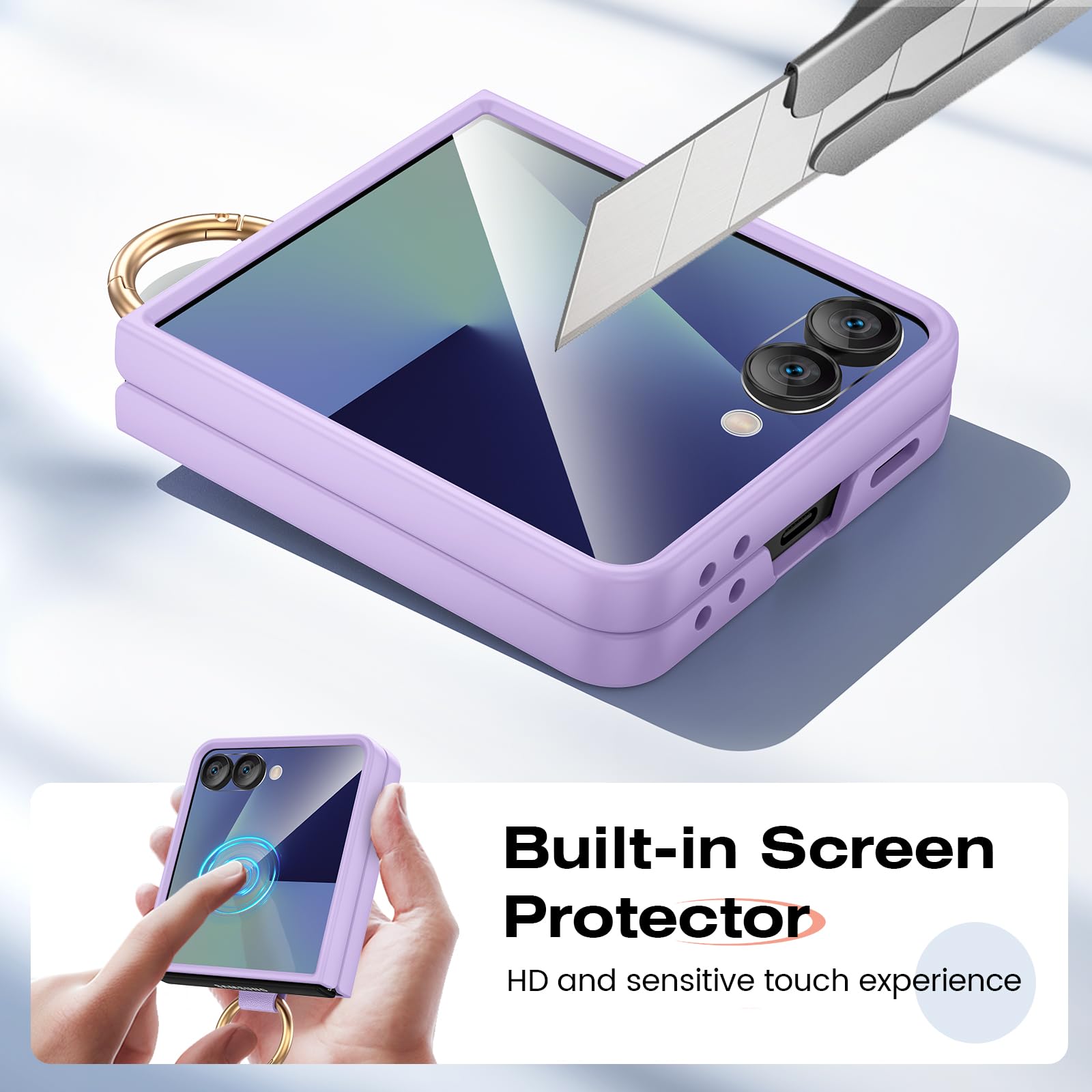 Foto 7 | Funda De Teléfono Ruky Para Samsung Galaxy Z Flip 7 Con Pantalla Morada - Venta Internacional.