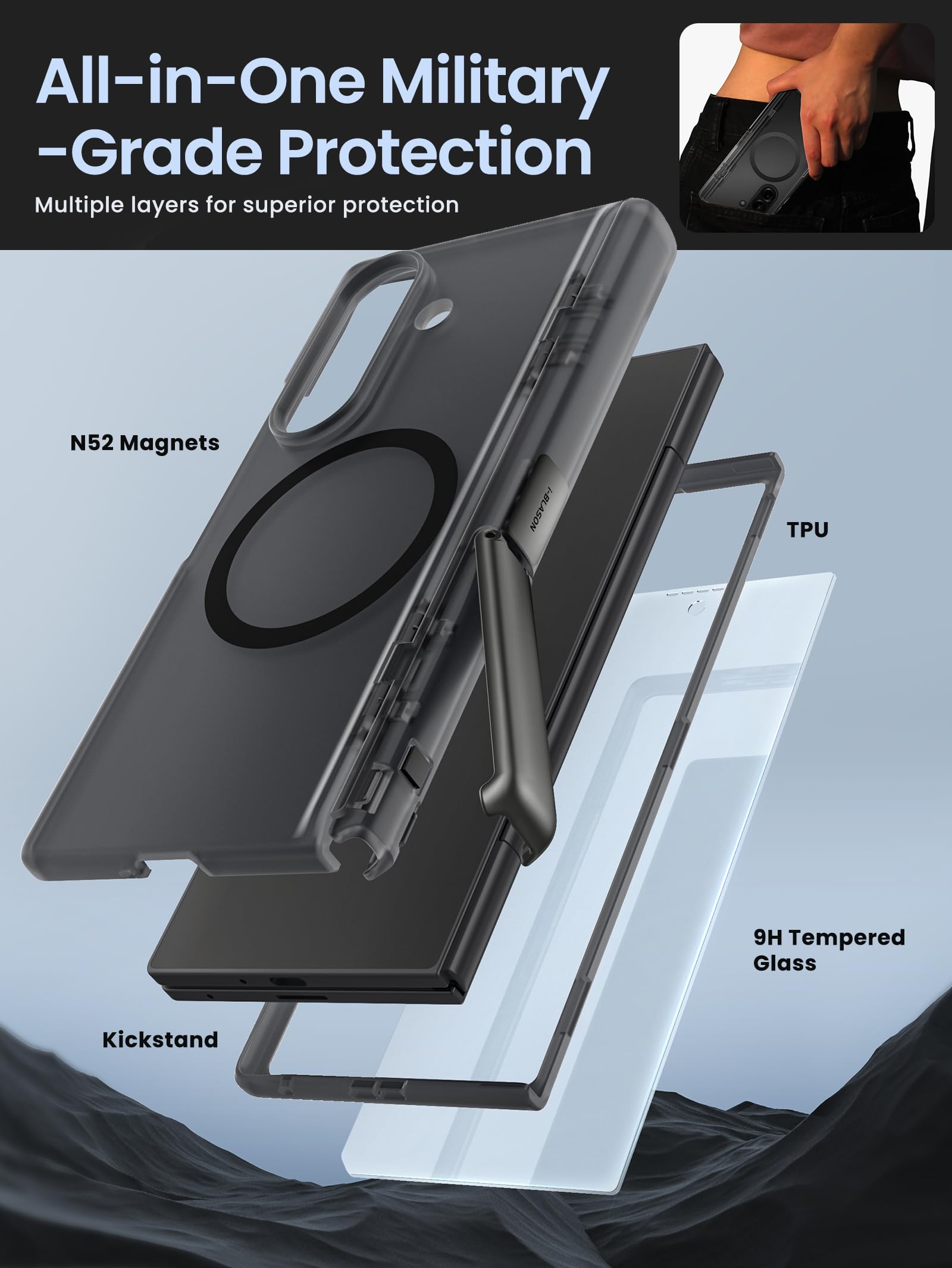 Foto 7 pulgar | Funda De Teléfono I-blason Para Samsung Galaxy Z Fold 7 Con Magsafe - Venta Internacional.