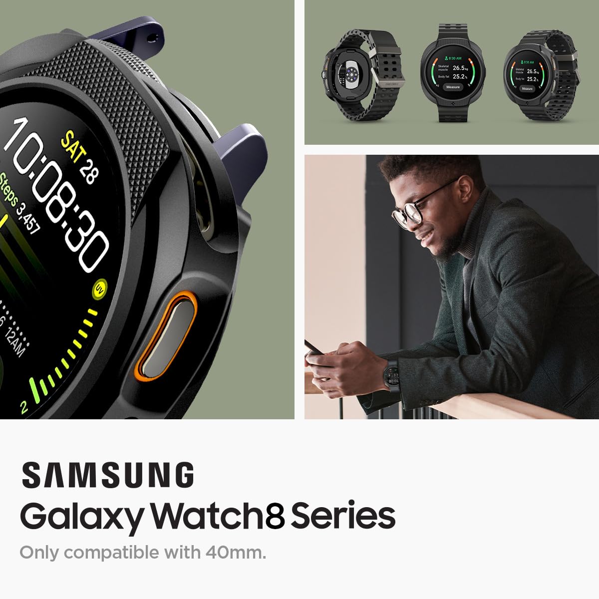 Foto 4 pulgar | Funda Spigen Liquid Air Para Samsung Galaxy Watch 8 De 40 Mm - Venta Internacional.