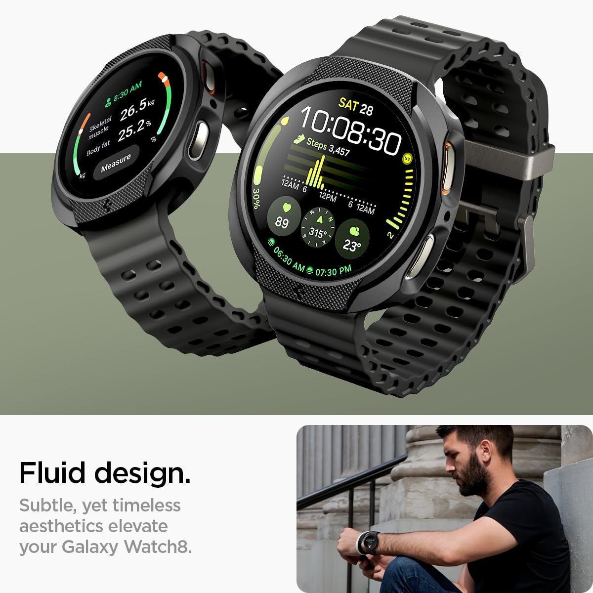 Foto 5 pulgar | Funda Spigen Liquid Air Para Samsung Galaxy Watch 8 De 40 Mm - Venta Internacional.