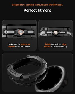 Foto 3 | Funda Spigen Rugged Armor Para Samsung Galaxy Watch 8 Classic De 46 Mm - Venta Internacional.