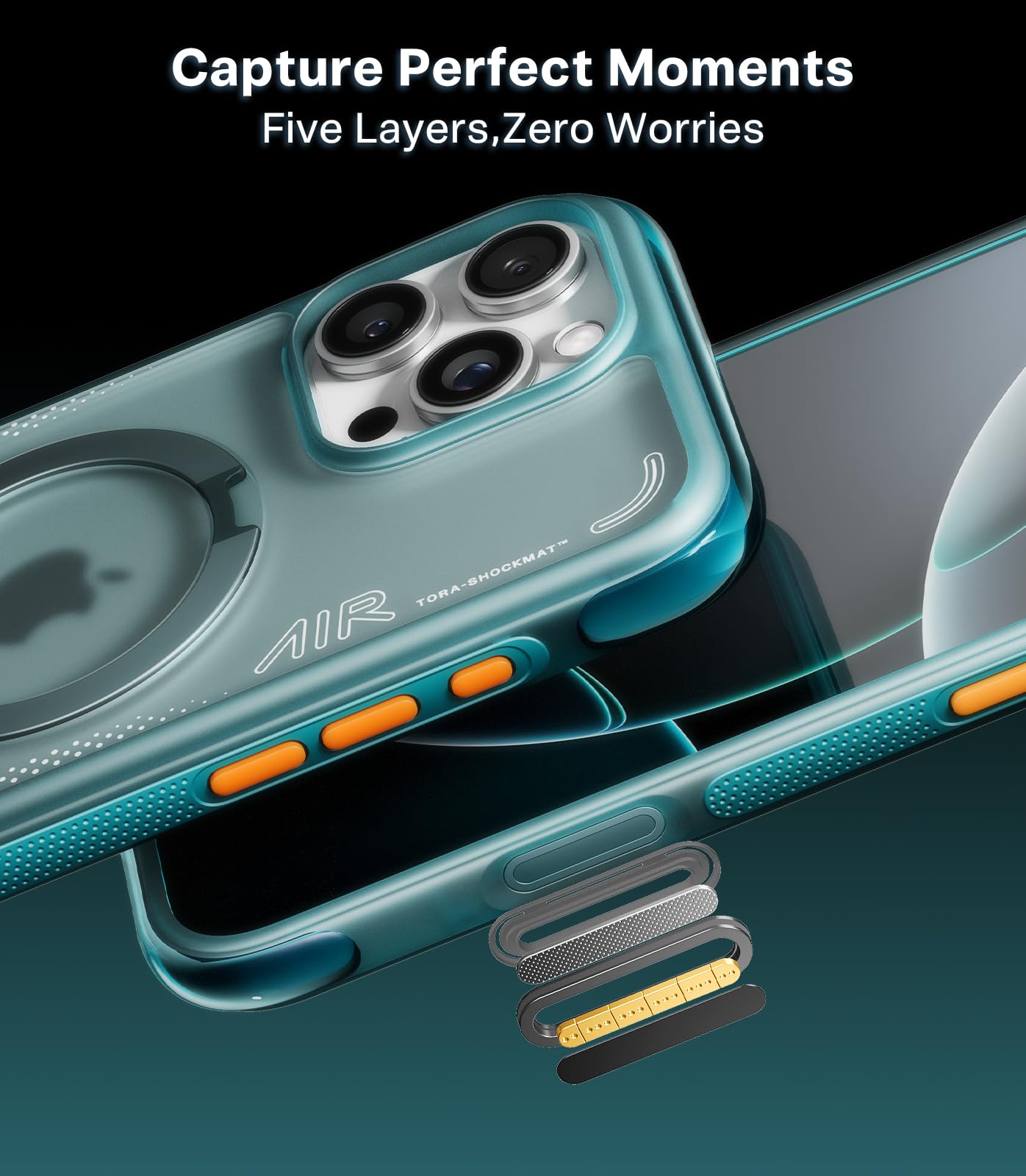 Foto 5 pulgar | Funda De Teléfono Torras Ostand Q3 Air Para Iphone 16 Pro Max Blue - Venta Internacional.