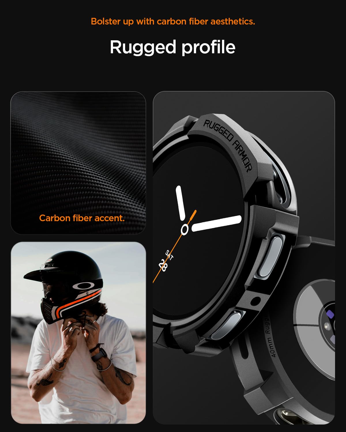 Foto 6 | Funda Spigen Rugged Armor Para Samsung Galaxy Watch 8 De 40 Mm - Venta Internacional.
