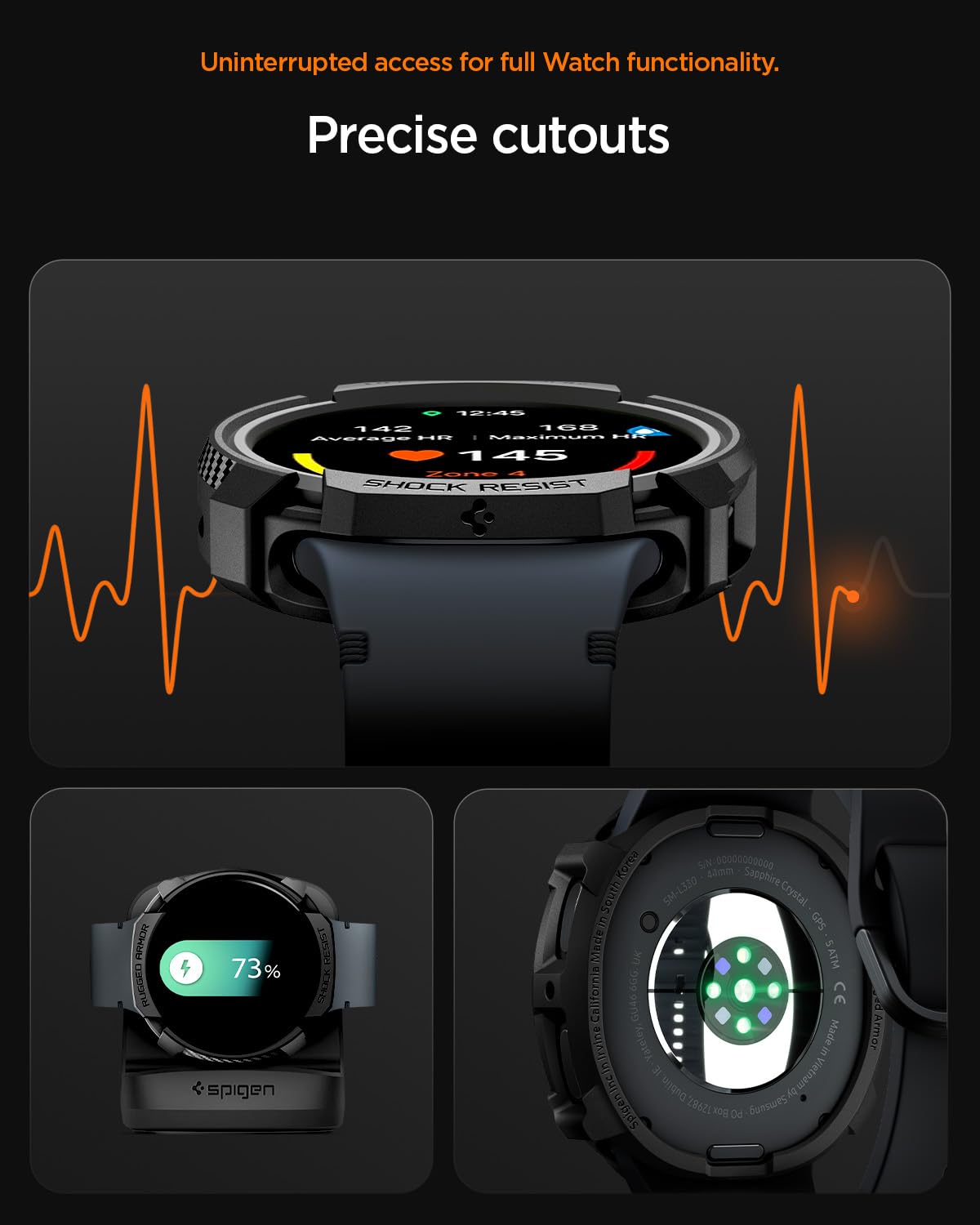 Foto 8 pulgar | Funda Spigen Rugged Armor Para Samsung Galaxy Watch 8 De 40 Mm - Venta Internacional.