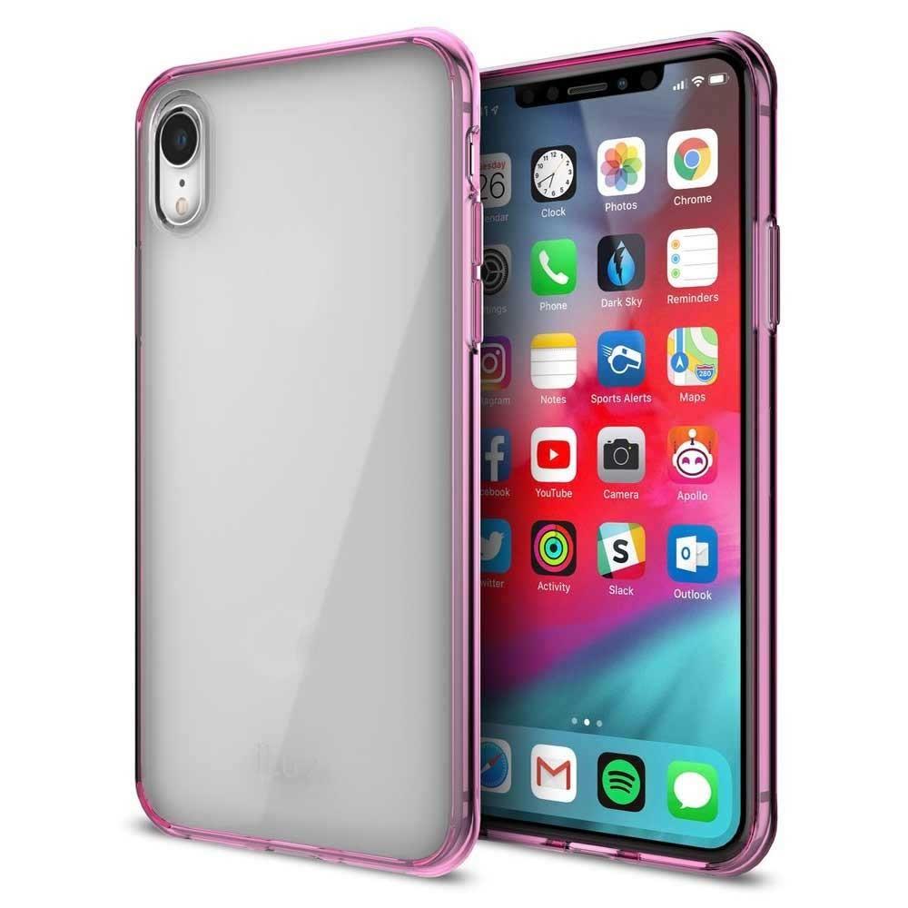 Funda Iluv Vyneer color Transparente con Rosa para iPhone Xr