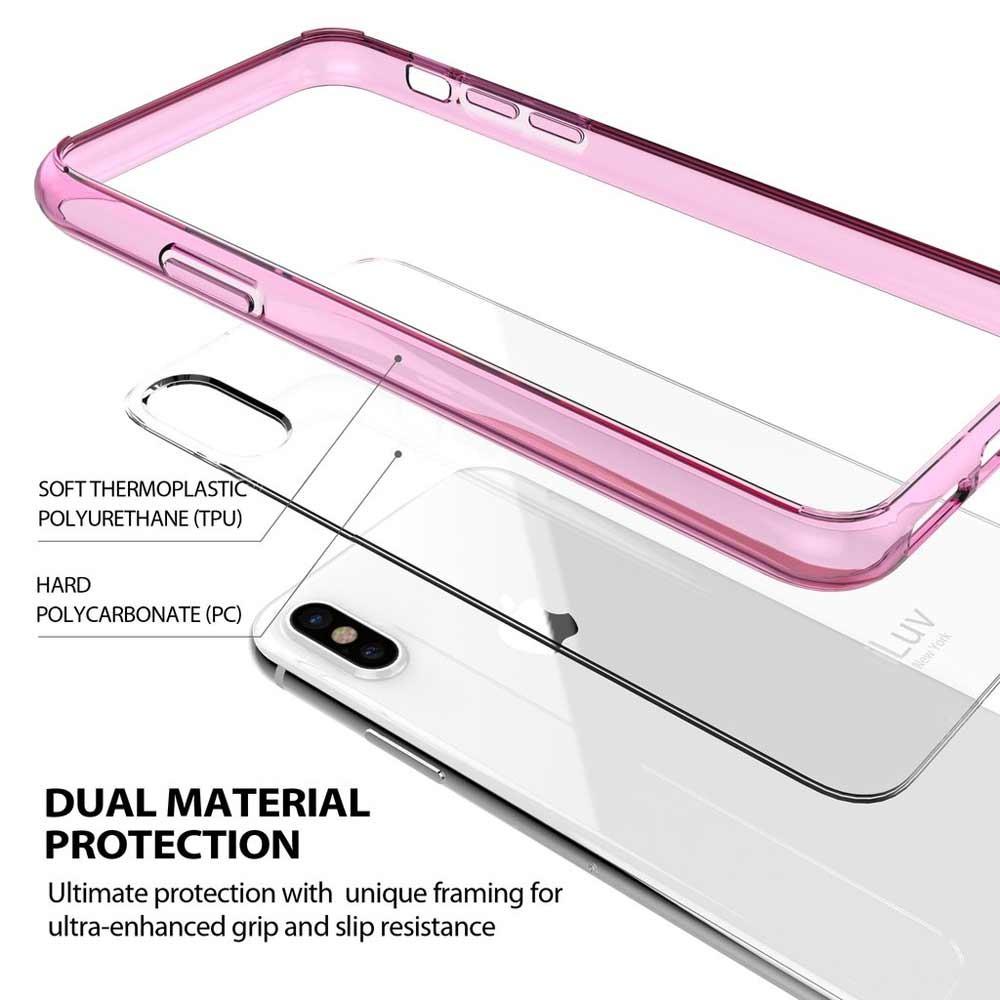 Foto 4 pulgar | Funda Iluv Vyneer color Transparente con Rosa para iPhone Xr