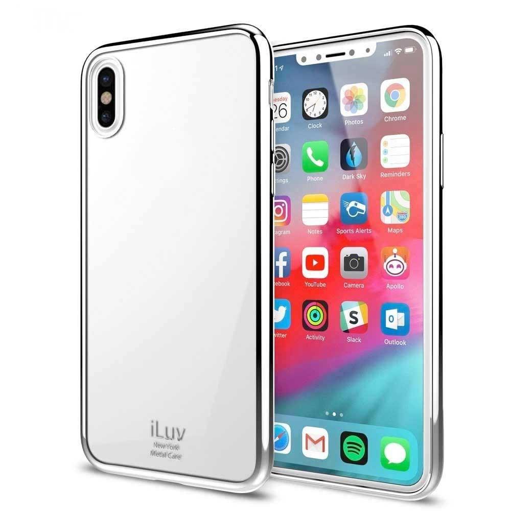 Funda Iluv Metal Care color Plateado para iPhone Xs Max