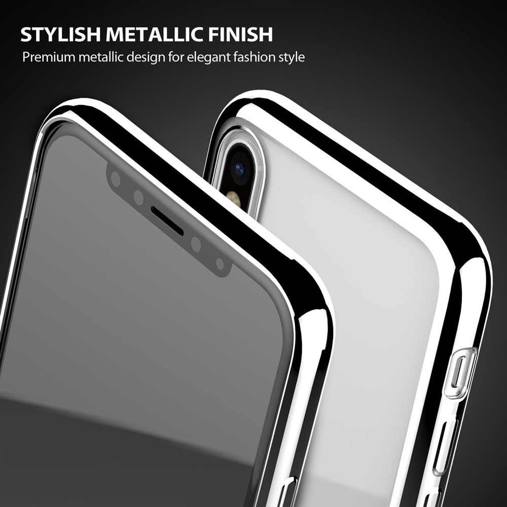 Foto 4 pulgar | Funda Iluv Metal Care color Plateado para iPhone Xs Max