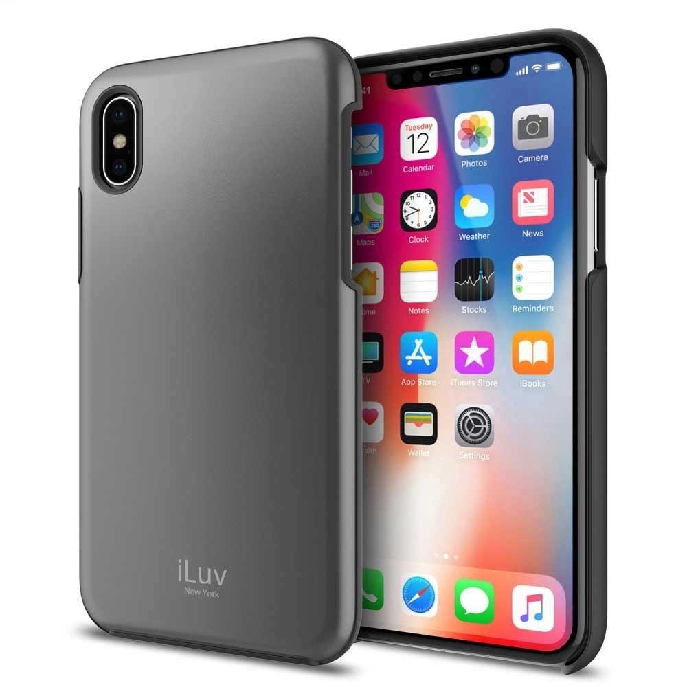 Funda Iluv Metal Forge color Gris para iPhone X y Xs