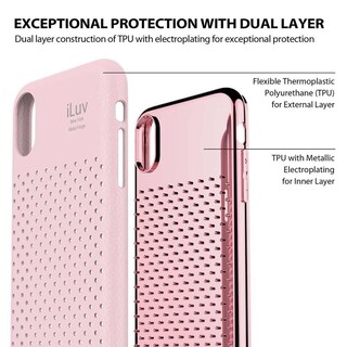 Foto 3 | Funda Iluv Metal Forge color Rosa para iPhone Xr