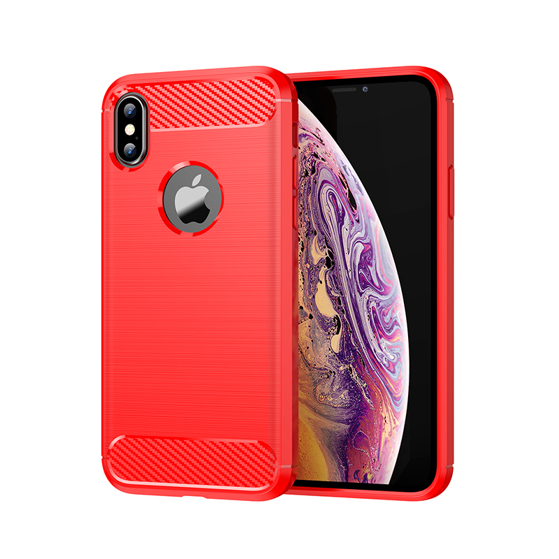 Foto 2 pulgar | Funda Premium Fibra de Carbono para iPhone 6 6s Suave Flexible color Rojo