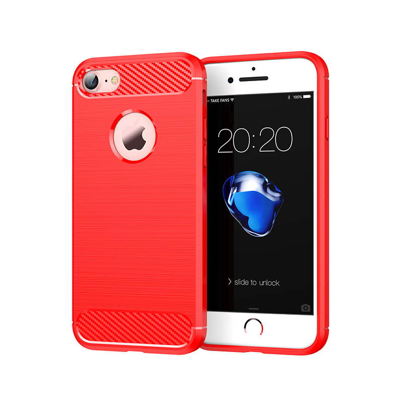 Foto 2 pulgar | Funda Premium Fibra de Carbono para iPhone X/ Xs Suave Flexible color Rojo