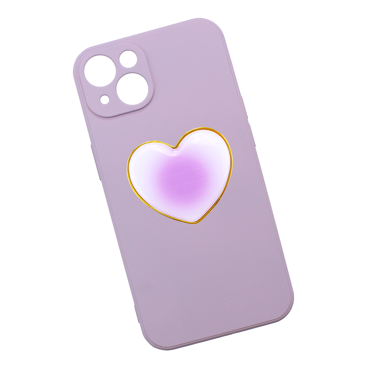 Funda Triche Diseño Liso con Sujetador en Forma de Corazón para iPhone 13 color Púrpura