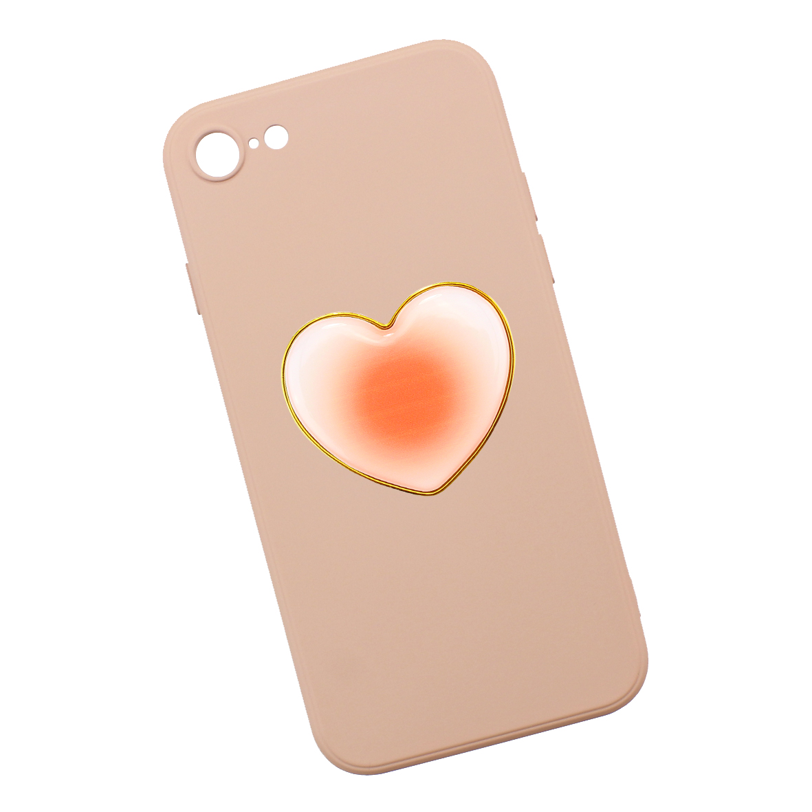 Funda Triche Diseño Liso con Sujetador en Forma de Corazón para iPhone 7/ 8/ Se 2020 color Rosa