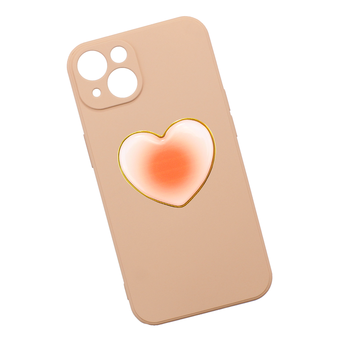 Funda Triche Diseño Liso con Sujetador en Forma de Corazón para iPhone 13 color Rosa