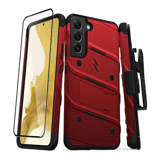 Foto 3 | Funda para Samsung S22 Plus Zizo Bolt más Mica Grado Militar color Rojo