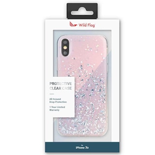Foto 3 | Funda Wild Flag para iPhone X y XS Design color Rosa con Brillos