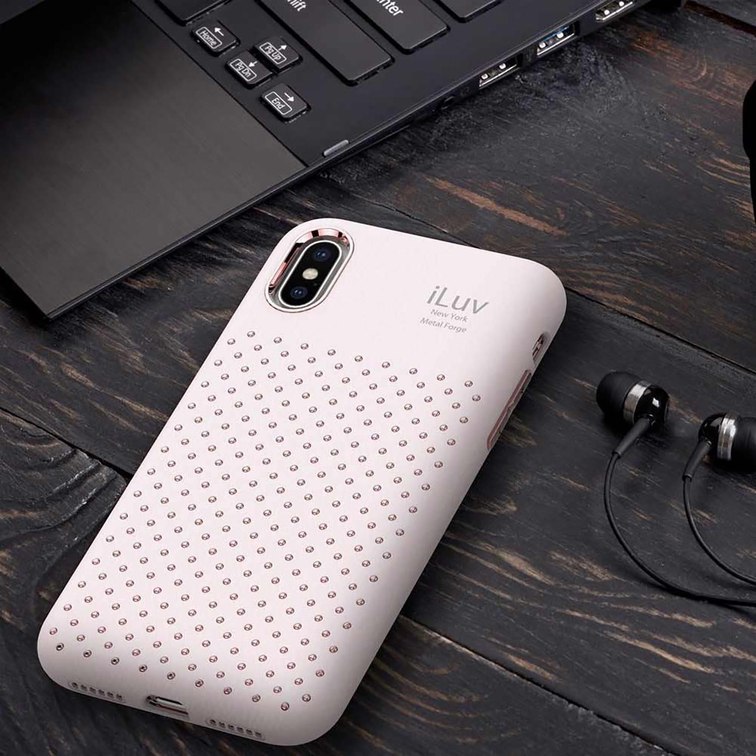Foto 4 pulgar | Funda Iluv Metal Forge para iPhone Xs Max color Rosa
