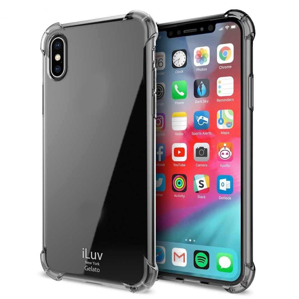 Funda Iluv Gelato color Negro Humo Translucido para iPhone Xs Max Tpu
