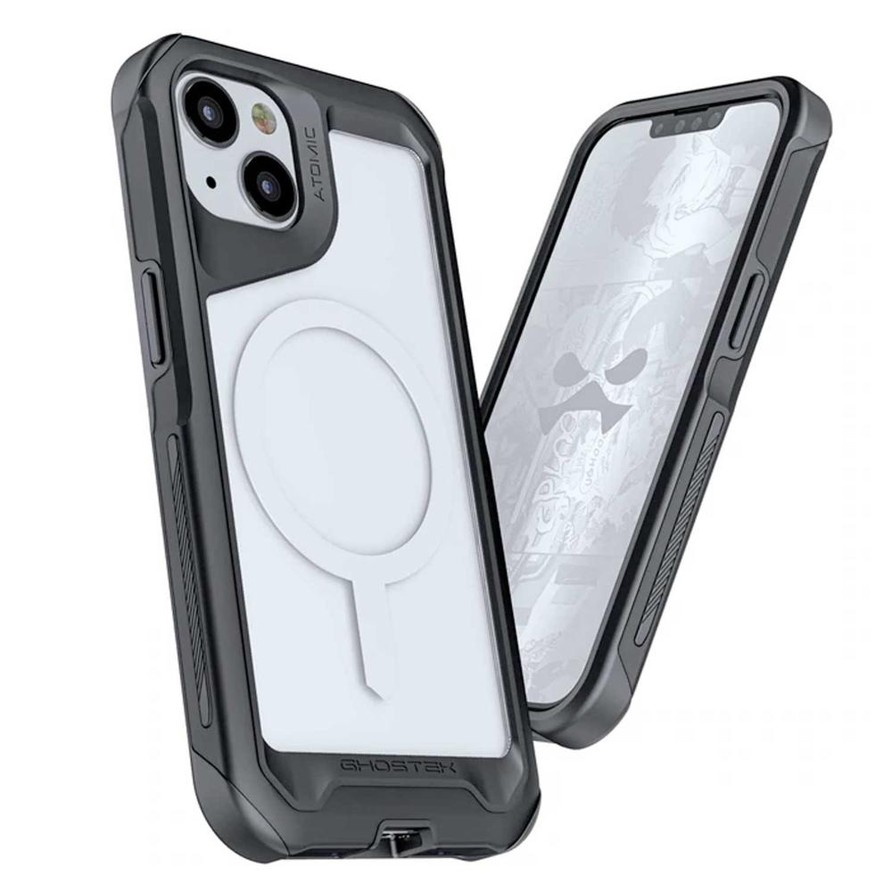 Foto 2 pulgar | Funda Ghostek Atomic para iPhone 13 Aluminio Transparente/ Negro