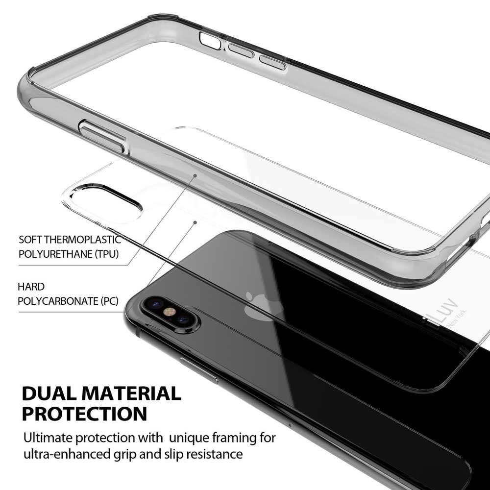 Foto 4 pulgar | Funda Iluv Vyneer color Negro Humo Translucido para iPhone Xr