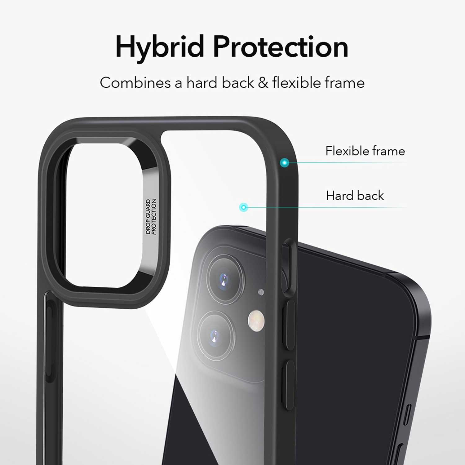 Foto 4 pulgar | Funda Esr Hybrid Case Transparente con el Borde color Negro para iPhone 12 Mini
