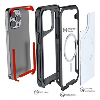 Foto 3 | Funda Ghostek Atomic Magsafe Transparente con Negro para iPhone 13 Pro Aluminio