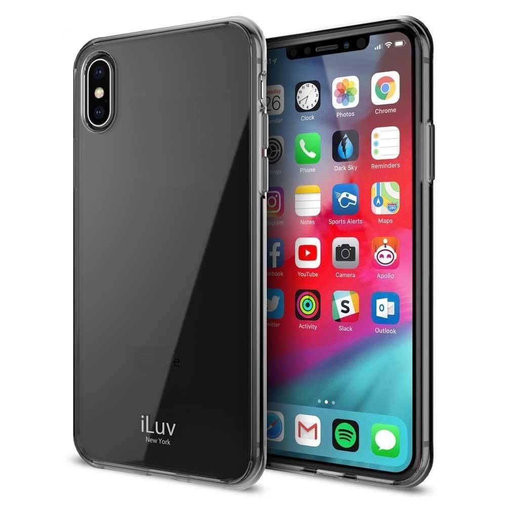 Funda Iluv Vyneer color Negro Humo Translucido para iPhone Xs Max