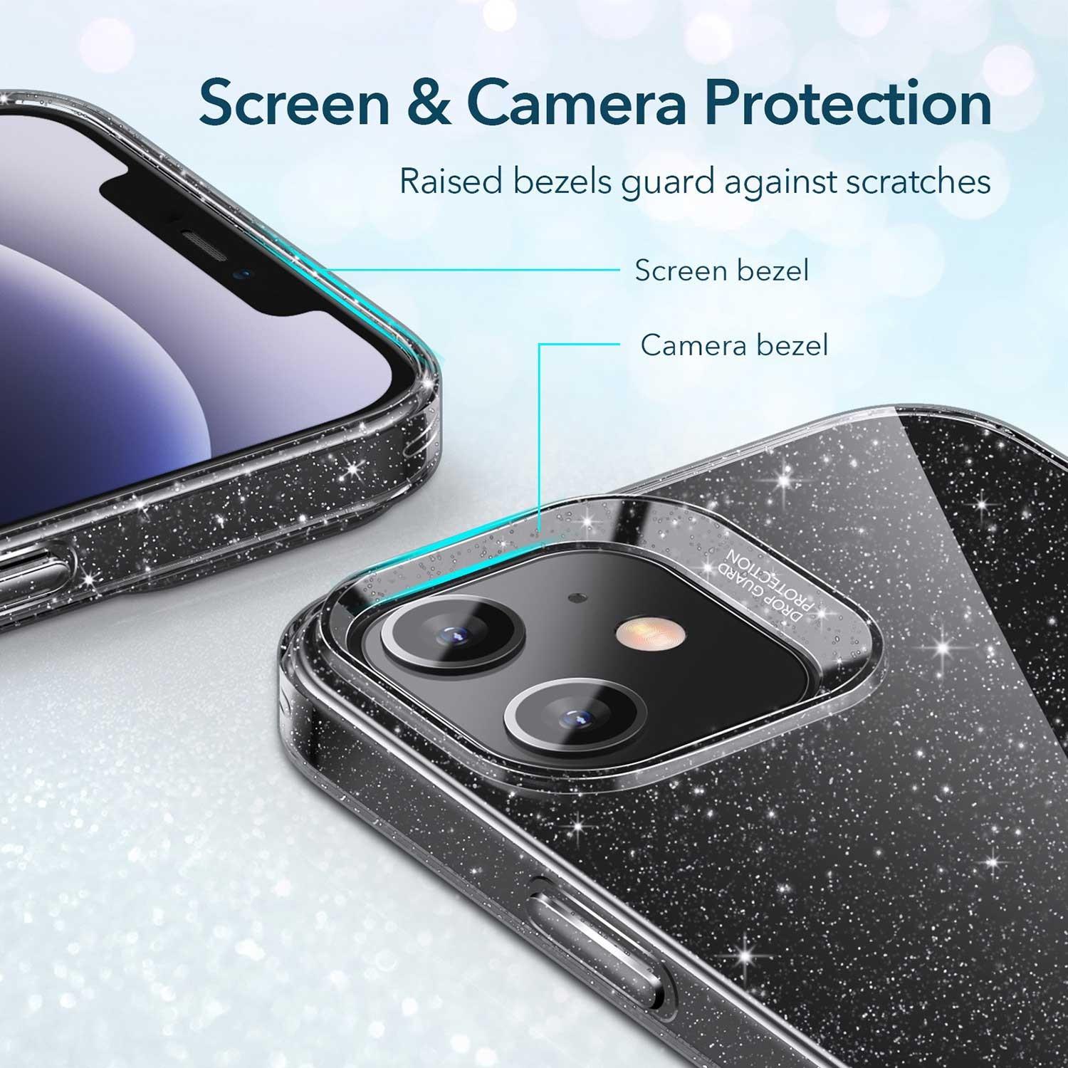 Foto 4 pulgar | Funda Esr Shimmer Case Transparente con Mini Brillos para iPhone 12