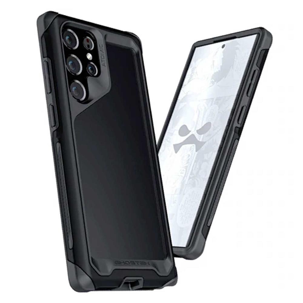 Funda Ghostek Atomic color Transparente con Negro para Samsung S22 Ultra Aluminio