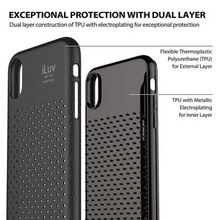 Foto 3 | Funda Iluv Metal Forge color Negro para iPhone Xs Max