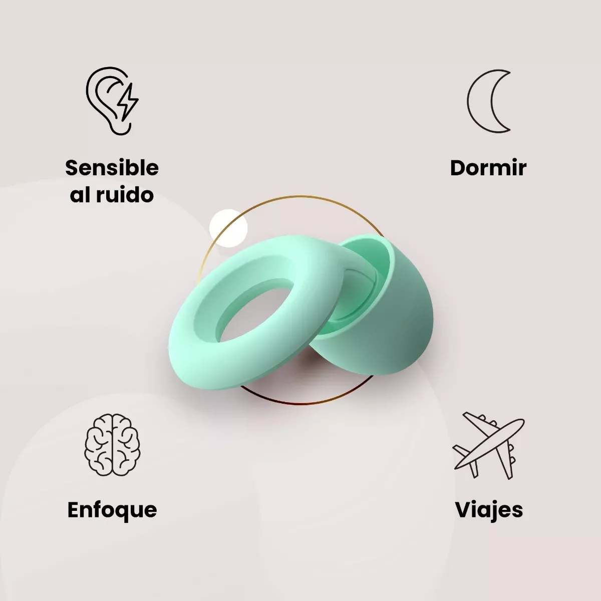Foto 3 pulgar | Tapones para Oídos BELUG con Reducción de Ruido 27 dB Verde