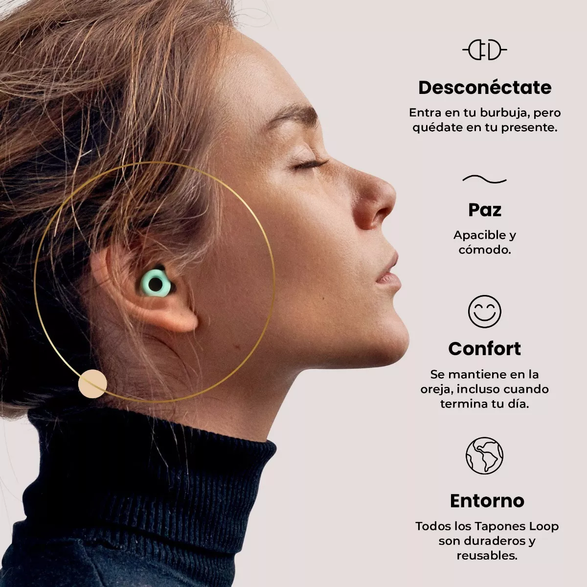 Foto 4 pulgar | Tapones para Oídos BELUG con Reducción de Ruido 27 dB Verde