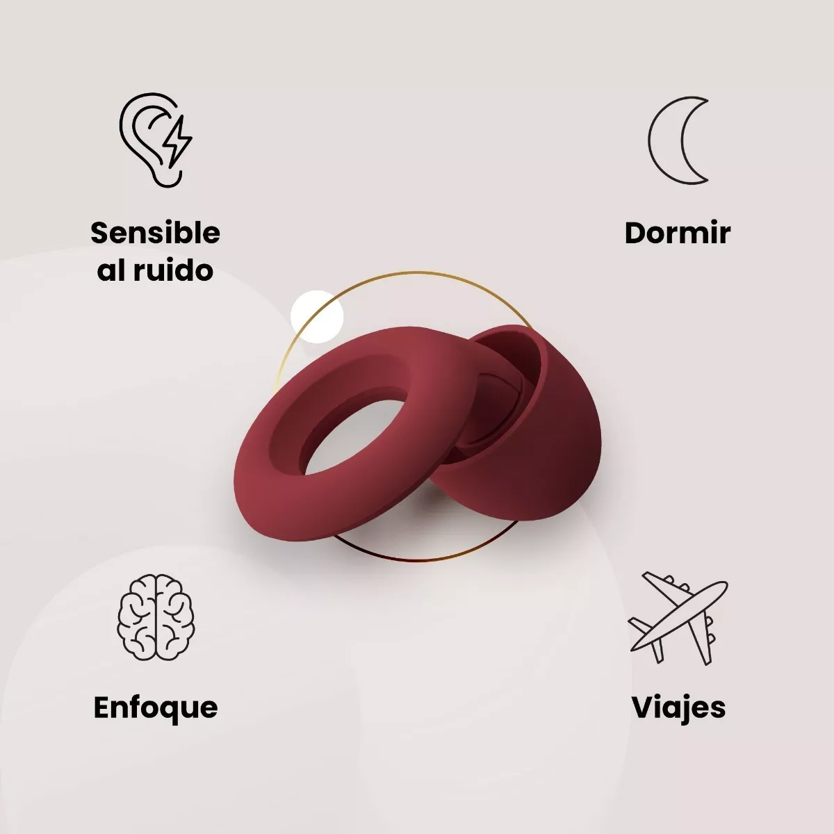 Foto 3 pulgar | Tapones para Oídos BELUG con Reducción de Ruido 27 dB Vino