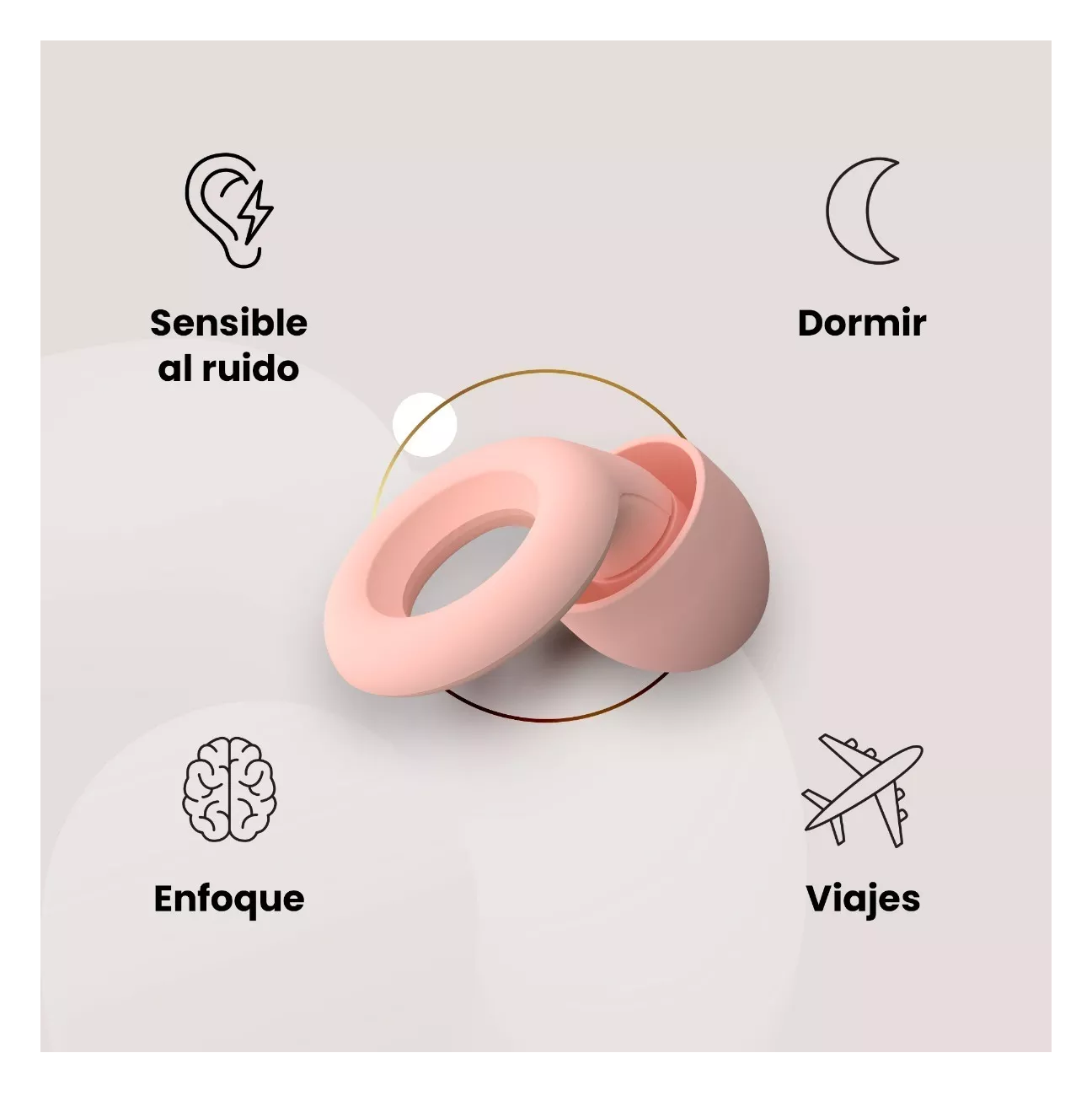 Foto 3 pulgar | Tapones para Oídos BELUG color Rosa con Reducción de Ruido 27 DB