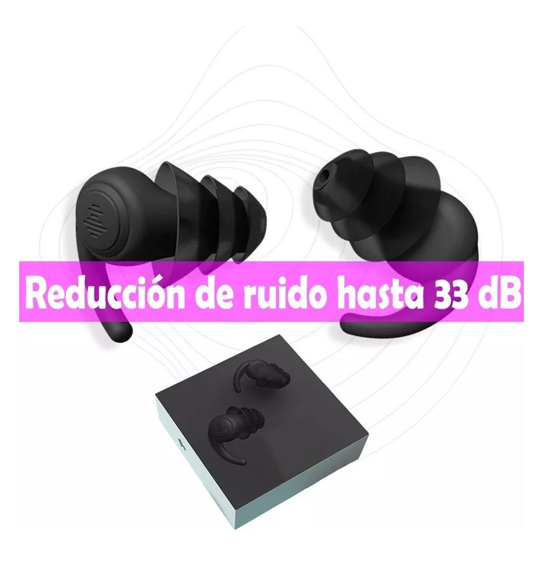 Foto 3 pulgar | Tapones De Oídos Con Cancelación De Ruido Impermeables, Negro