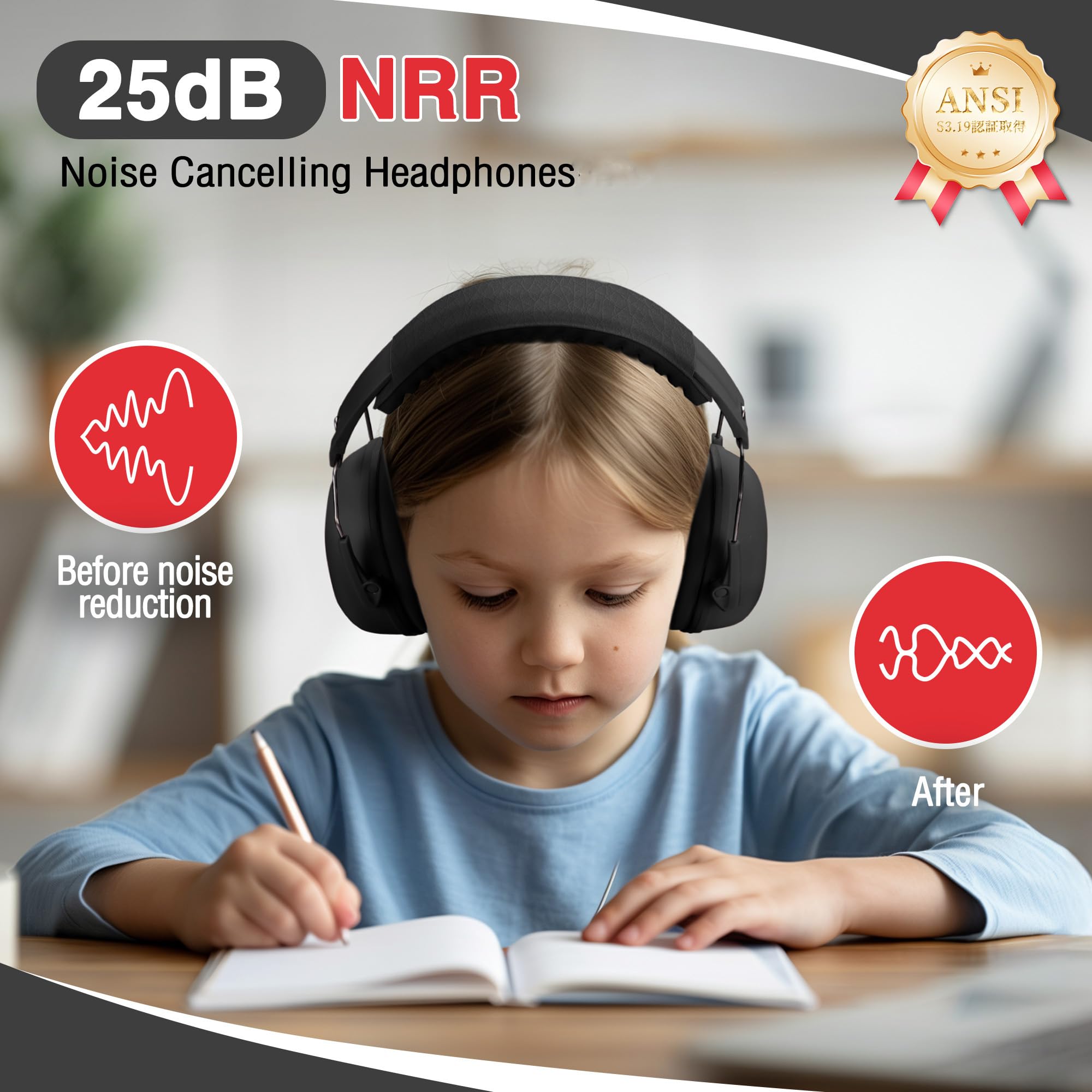 Foto 2 | Auriculares Con Cancelación De Ruido Workpro Para Niños, Nrr 25 Db - Venta Internacional.