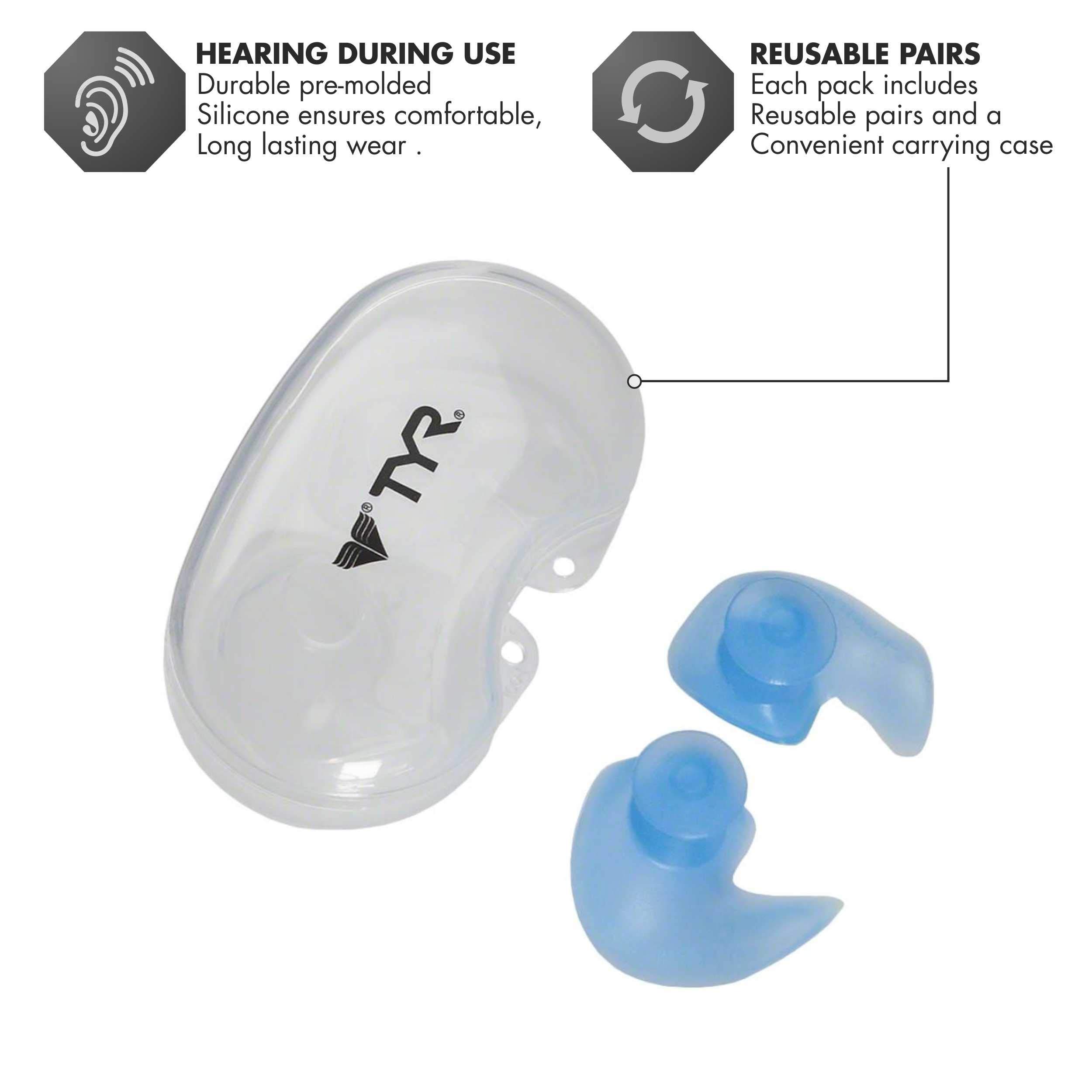 Foto 4 pulgar | Tapones Para Natación Tyr Moldeados En Silicona Con Funda De Transporte - Venta Internacional.