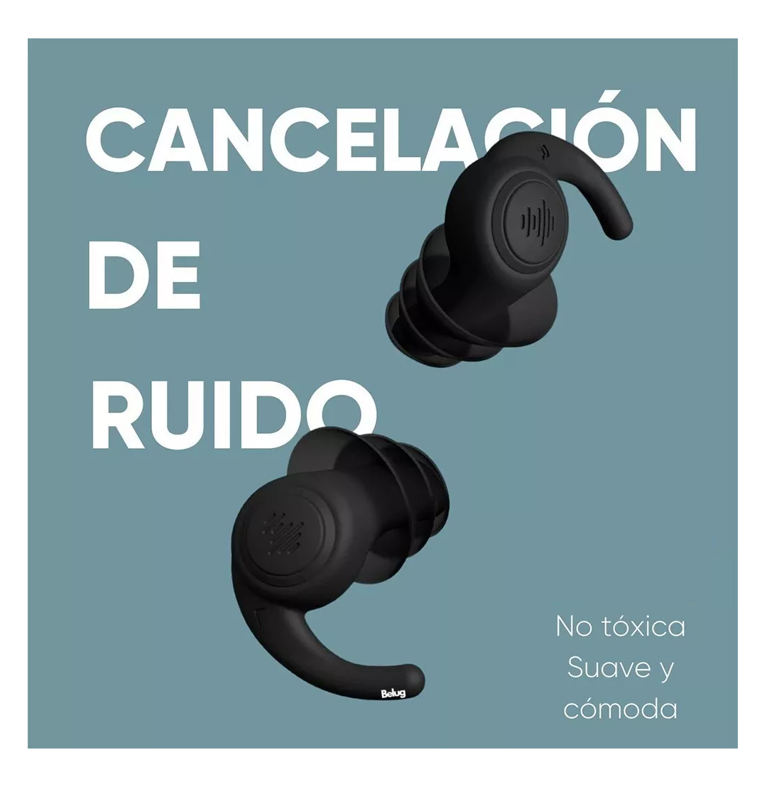 Foto 6 pulgar | Tapones De Oídos Belug Con Cancelación De Ruido Impermeables, Negro