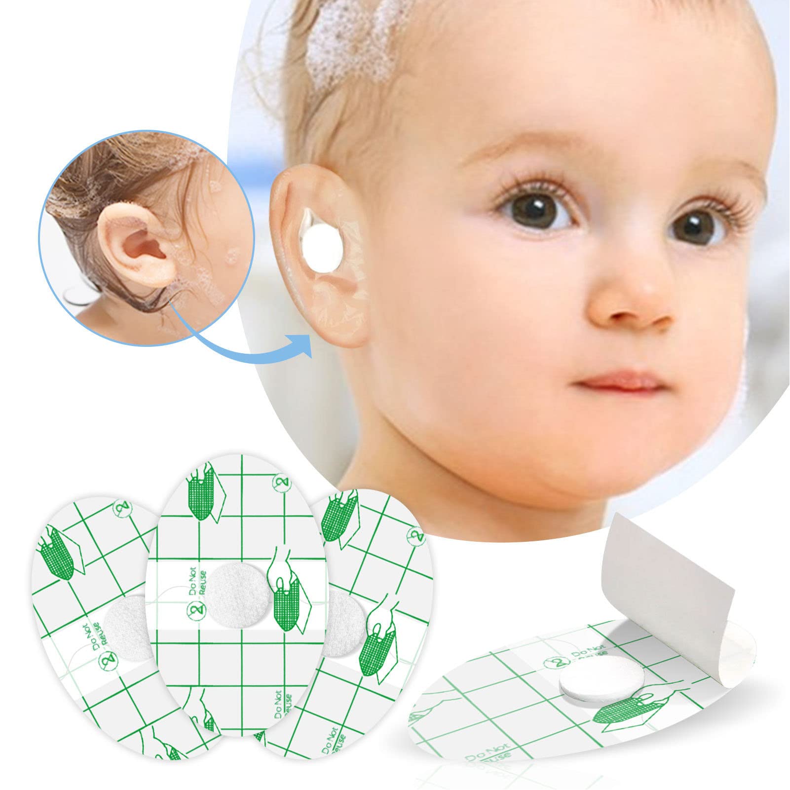 Foto 4 | Adhesivos Impermeables Para Orejas De Bebé, 60 Unidades, Polietileno Dioche - Venta Internacional.