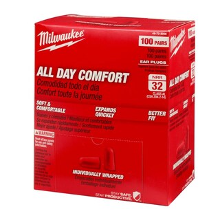 Foto 2 | Tapones Para Los Oídos Milwaukee All Day Comfort, Envueltos Individualmente - Venta Internacional.