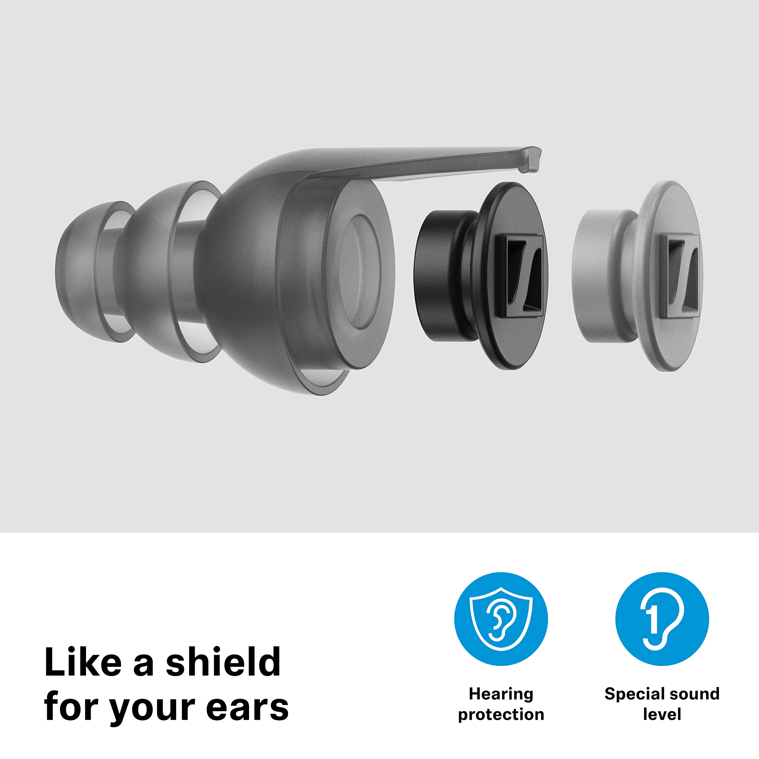 Foto 4 pulgar | Tapones Auditivos Sennheiser Consumer Audio Soundprotex Reutilizables Negros - Venta Internacional.
