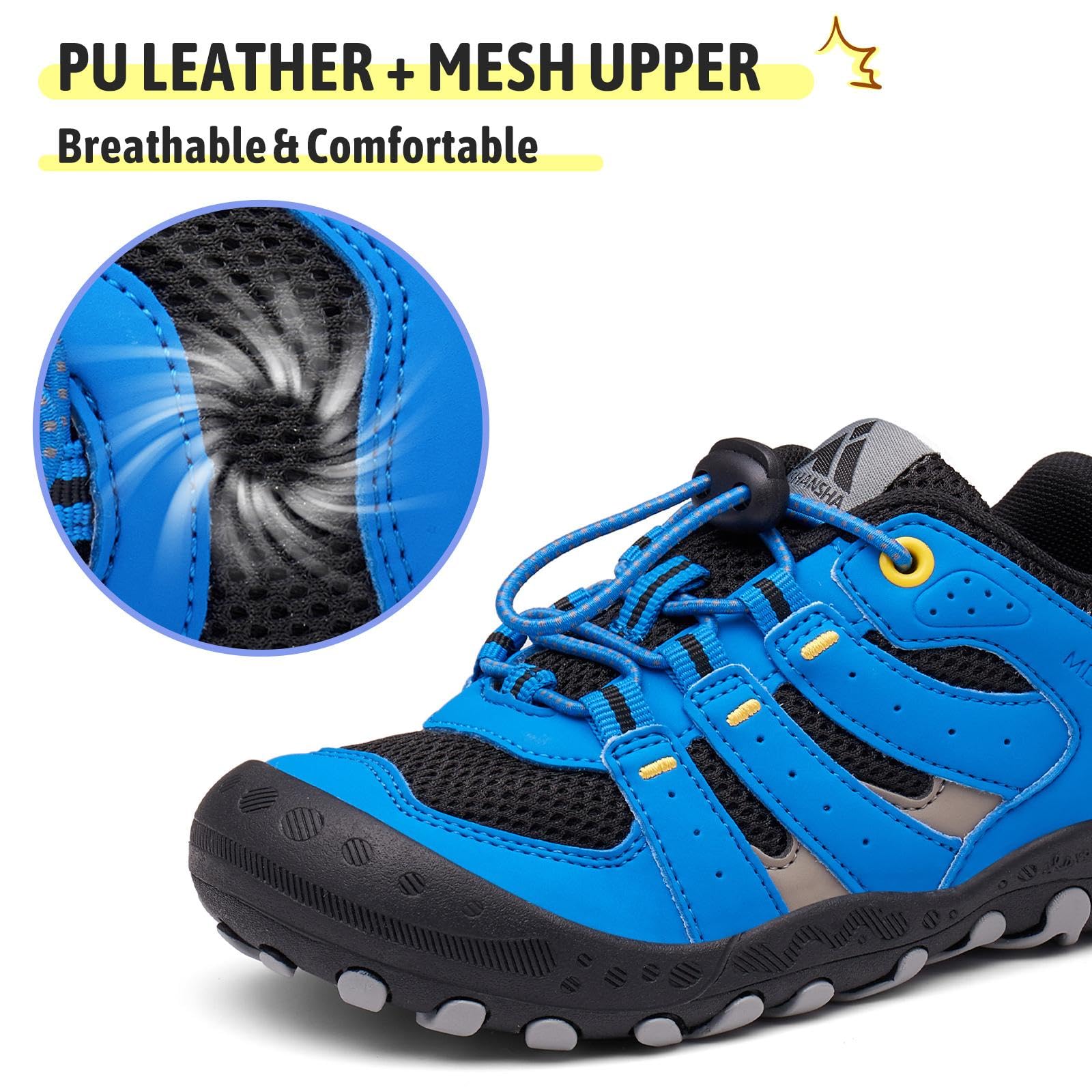 Foto 3 pulgar | Zapatos De Senderismo Mishansha Para Niños Y Niñas, Negros Y Azules, Talla 13 - Venta Internacional.