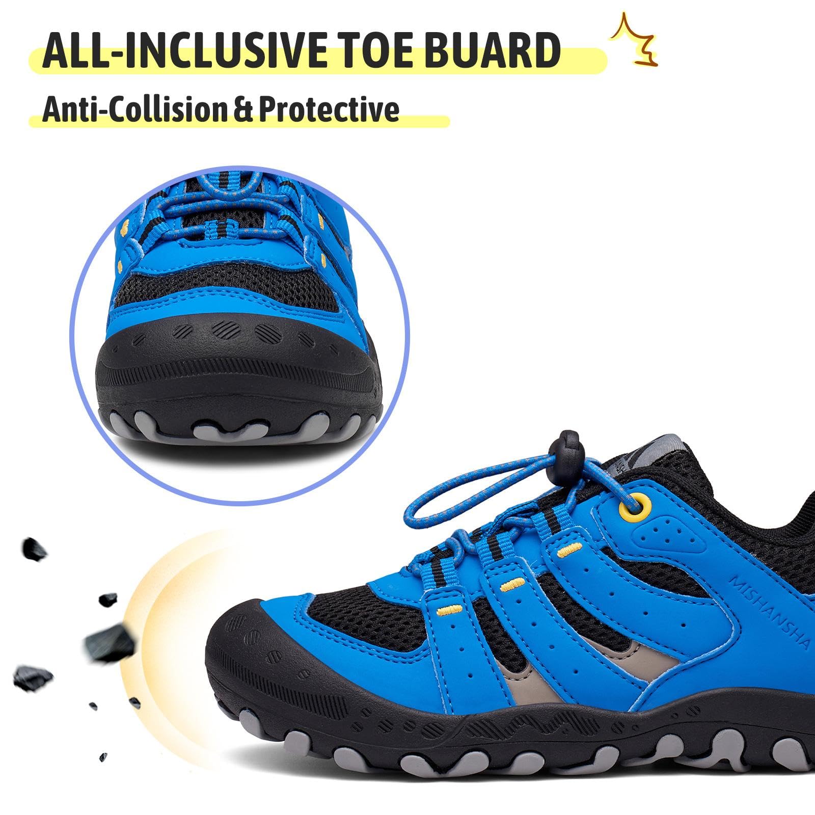 Foto 4 pulgar | Zapatos De Senderismo Mishansha Para Niños Y Niñas, Negros Y Azules, Talla 13 - Venta Internacional.