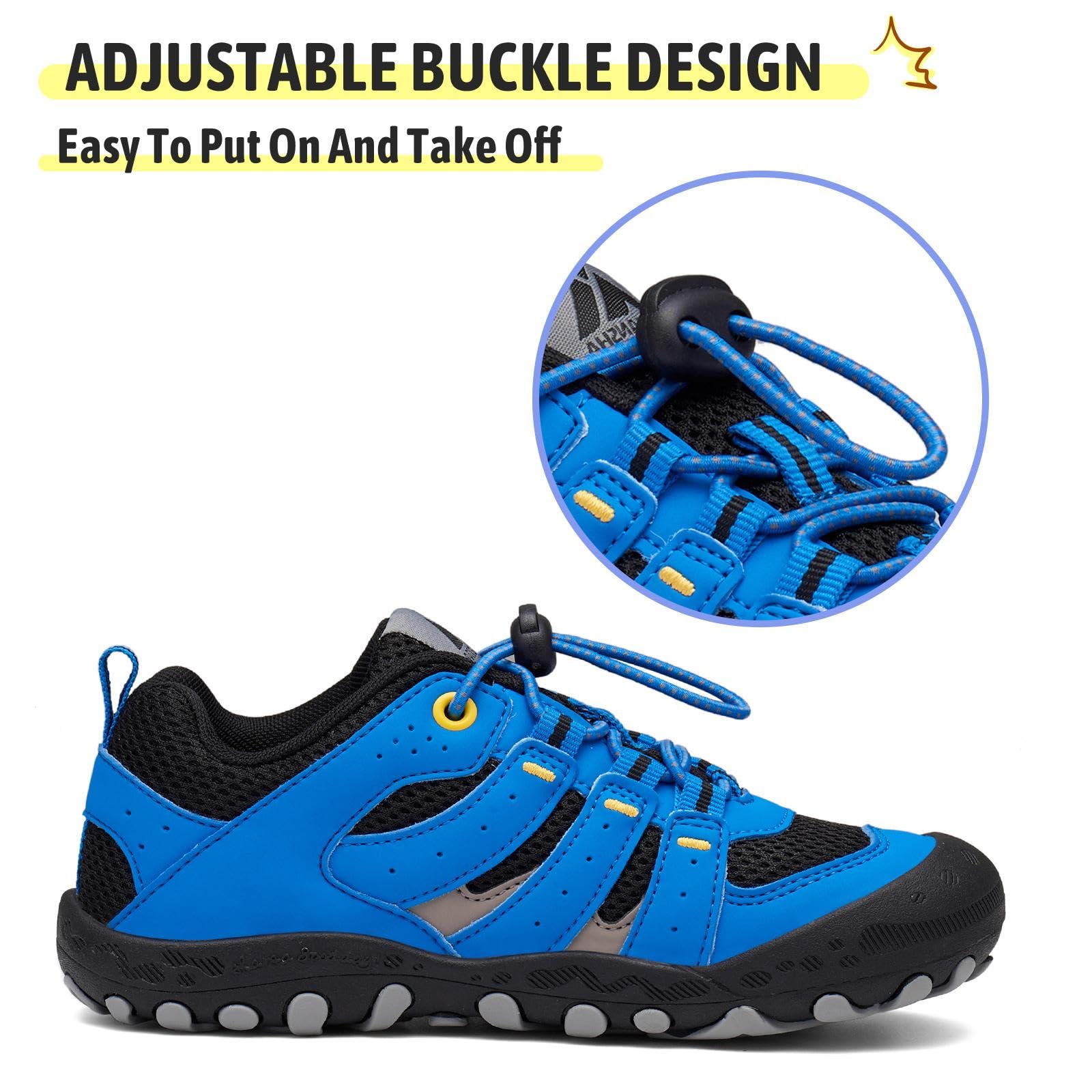 Foto 5 pulgar | Zapatos De Senderismo Mishansha Para Niños Y Niñas, Negros Y Azules, Talla 13 - Venta Internacional.